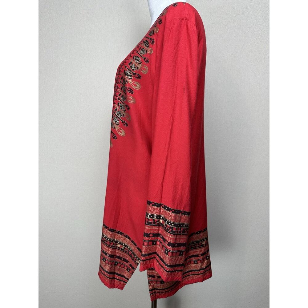 Ashro Women's Aztek African Indian Boho Size XL Tunic Top Colorful India - Picture 10 of 14